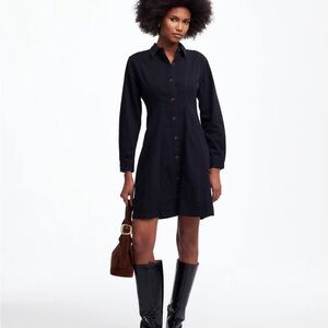 Madewell Denim Seamed Mini Dress in Washed Black - 10